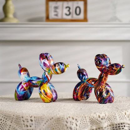 Resin Graffiti Balloon Dog Figurines