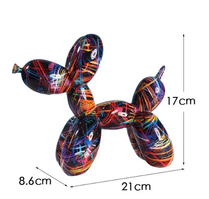 Resin Graffiti Balloon Dog Figurines