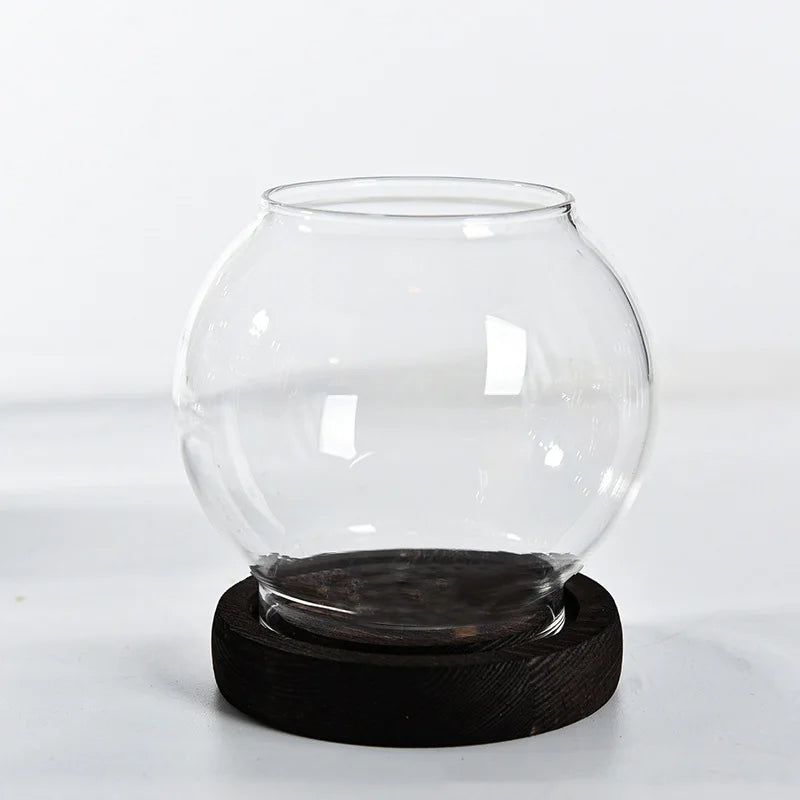 Transparent Round Glass Candle Holders