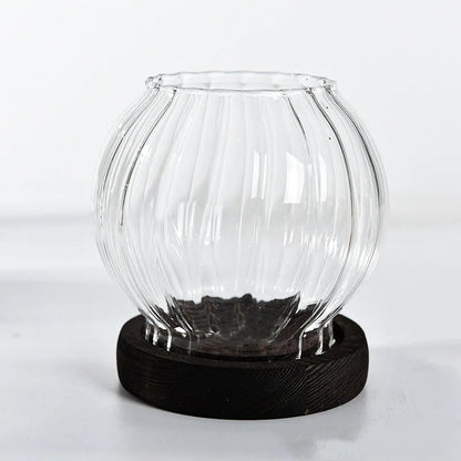 Transparent Round Glass Candle Holders