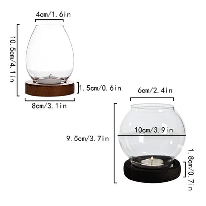 Transparent Round Glass Candle Holders