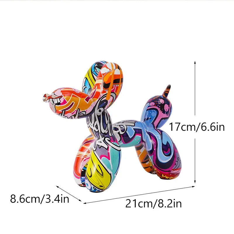 Resin Graffiti Balloon Dog Figurines