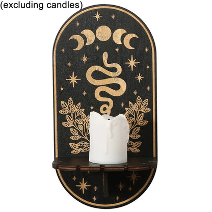 Wooden Carving Pattern Handicraft Crystal Rack Home Candle Holder