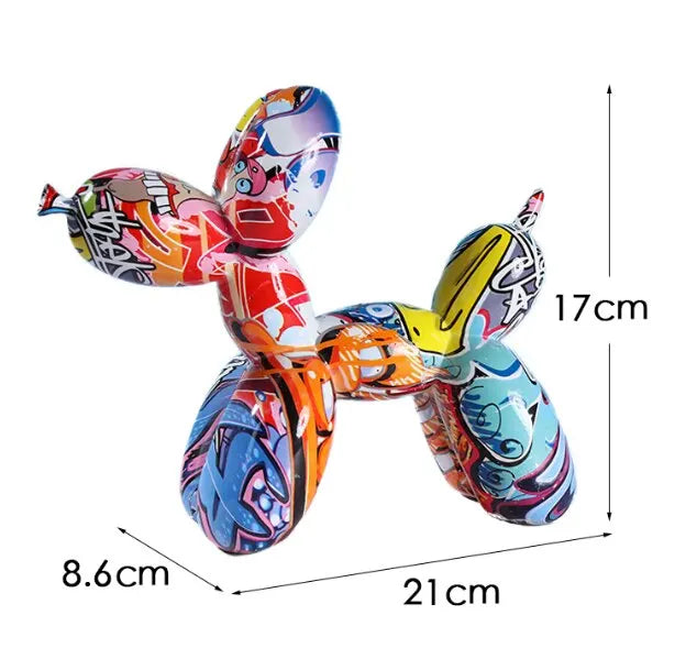 Resin Graffiti Balloon Dog Figurines