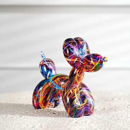 Resin Graffiti Balloon Dog Figurines